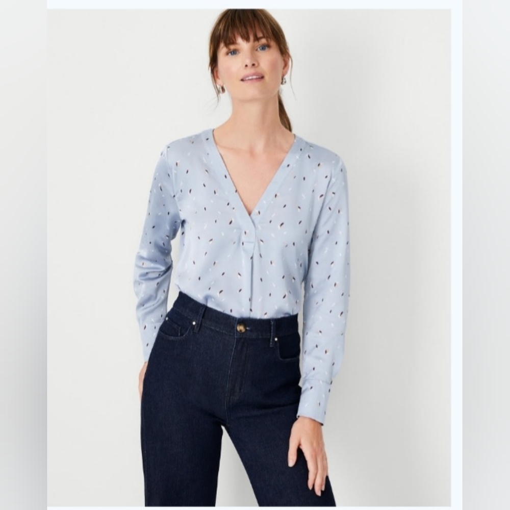 Ann Taylor Pleat front blouse